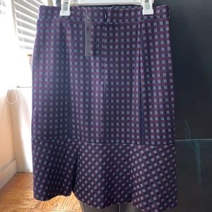 NWT navy maroon pencil skirt with flute bottom